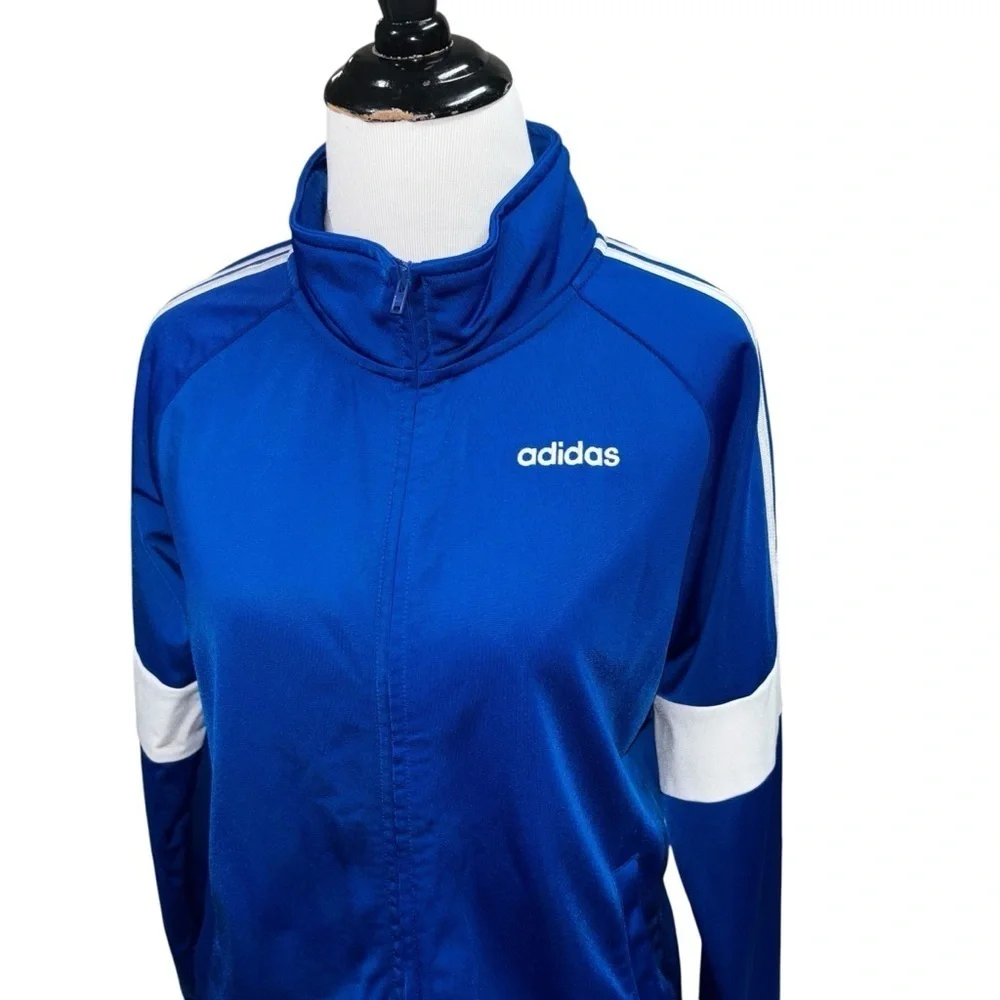 Adidas Boy's L Large Tricot Event Jacket Full Zip Blue Streetwear Hip Hop